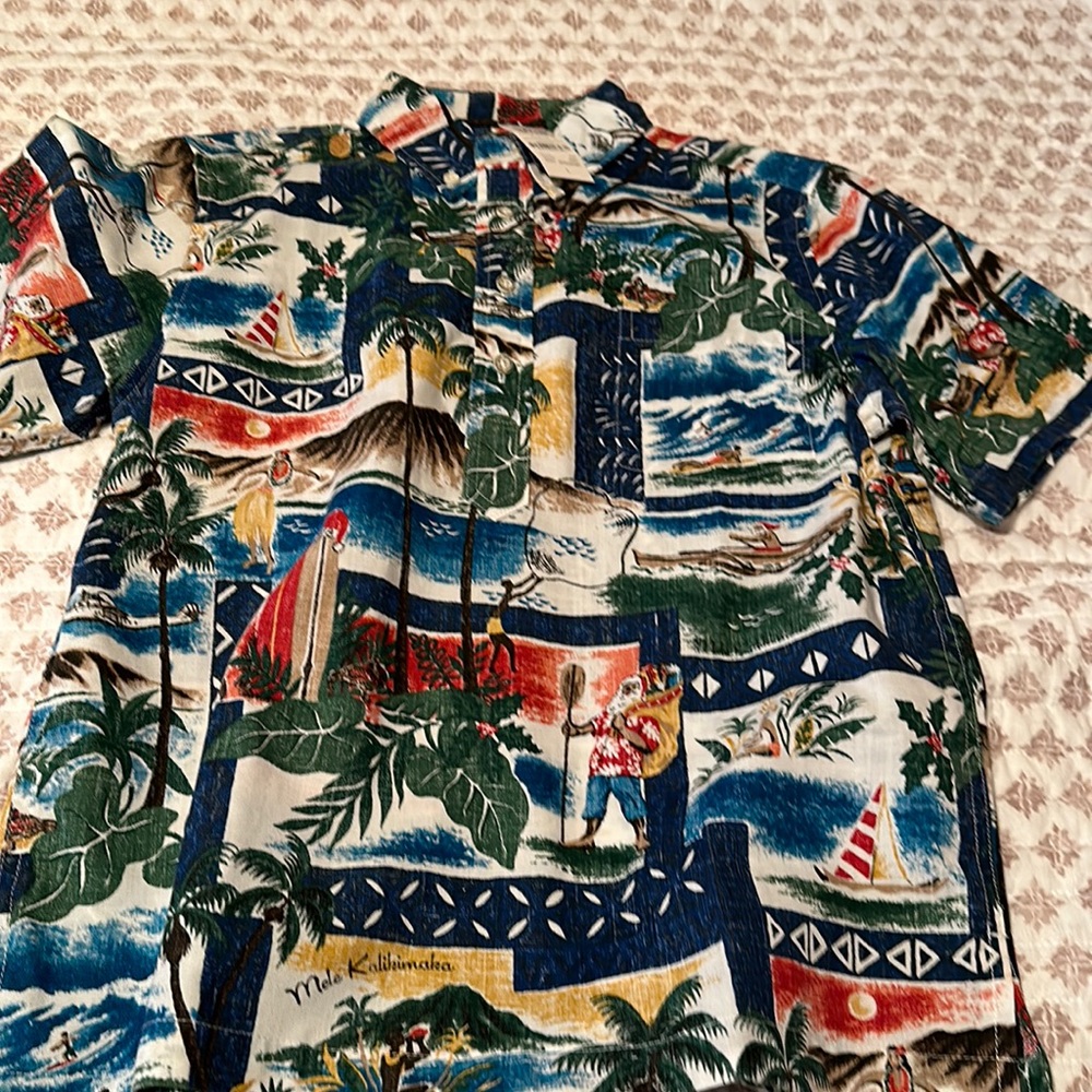 Reyn Spooner Christmas half pullover button down sz L NWT